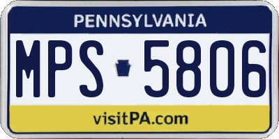 PA license plate MPS5806