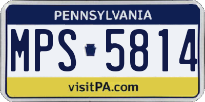 PA license plate MPS5814