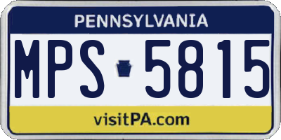 PA license plate MPS5815