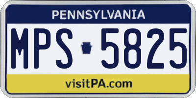 PA license plate MPS5825