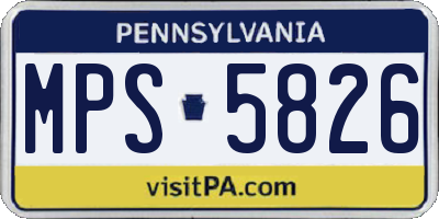 PA license plate MPS5826
