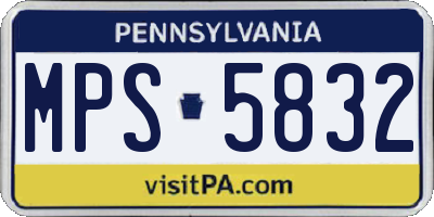 PA license plate MPS5832