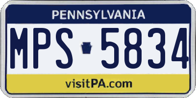 PA license plate MPS5834