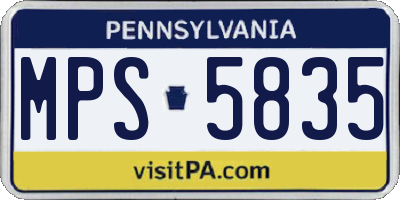 PA license plate MPS5835