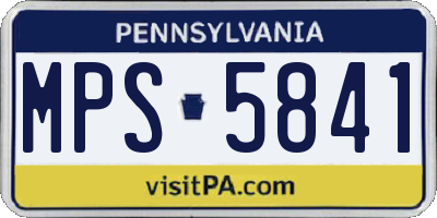 PA license plate MPS5841