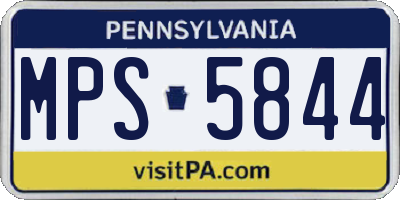 PA license plate MPS5844