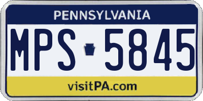PA license plate MPS5845