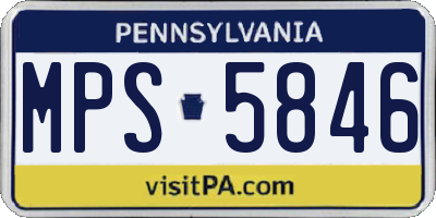PA license plate MPS5846