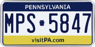 PA license plate MPS5847