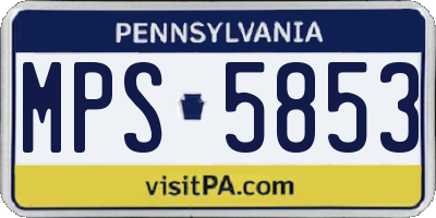 PA license plate MPS5853