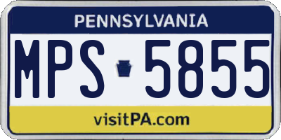 PA license plate MPS5855
