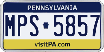 PA license plate MPS5857