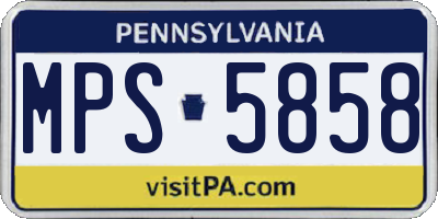 PA license plate MPS5858
