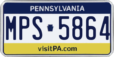 PA license plate MPS5864