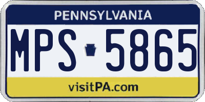 PA license plate MPS5865