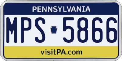 PA license plate MPS5866