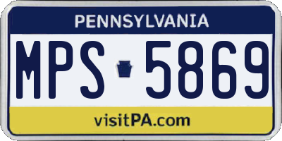 PA license plate MPS5869