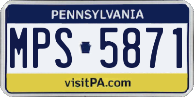 PA license plate MPS5871