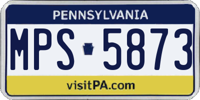 PA license plate MPS5873