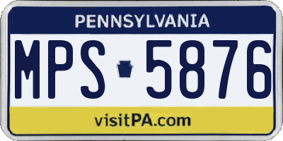 PA license plate MPS5876