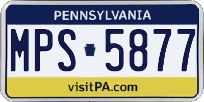 PA license plate MPS5877