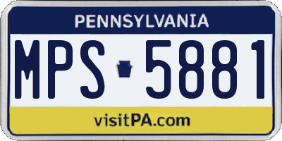 PA license plate MPS5881