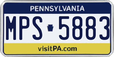 PA license plate MPS5883