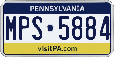 PA license plate MPS5884