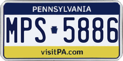 PA license plate MPS5886