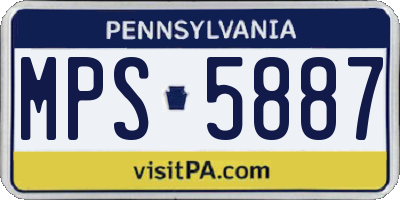 PA license plate MPS5887