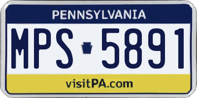 PA license plate MPS5891