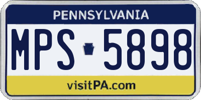 PA license plate MPS5898