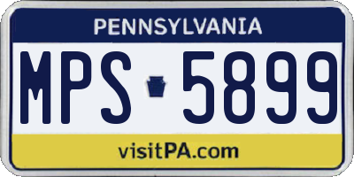PA license plate MPS5899