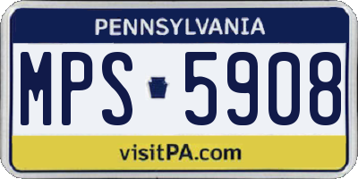 PA license plate MPS5908
