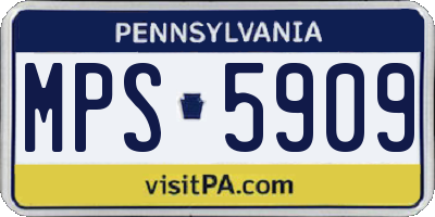PA license plate MPS5909