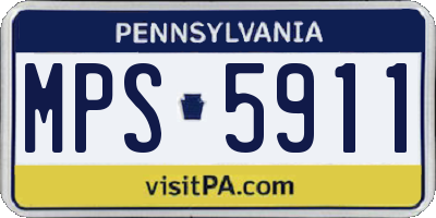 PA license plate MPS5911
