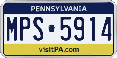 PA license plate MPS5914