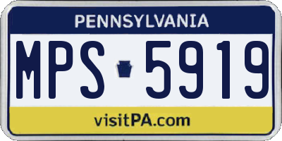 PA license plate MPS5919