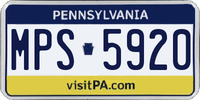 PA license plate MPS5920