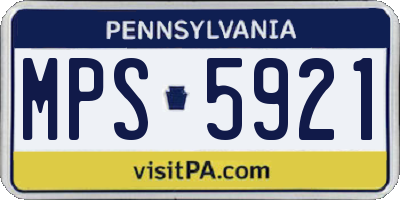 PA license plate MPS5921