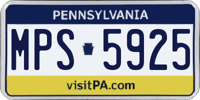 PA license plate MPS5925