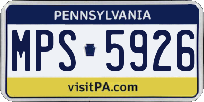 PA license plate MPS5926