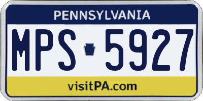 PA license plate MPS5927