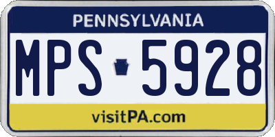 PA license plate MPS5928