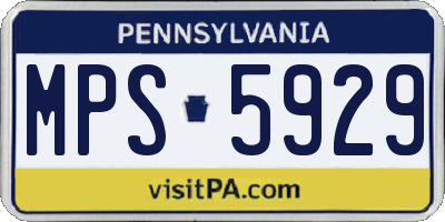 PA license plate MPS5929