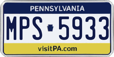 PA license plate MPS5933