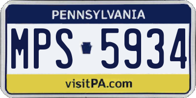 PA license plate MPS5934