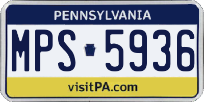 PA license plate MPS5936