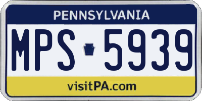 PA license plate MPS5939