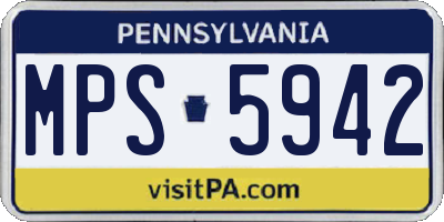 PA license plate MPS5942